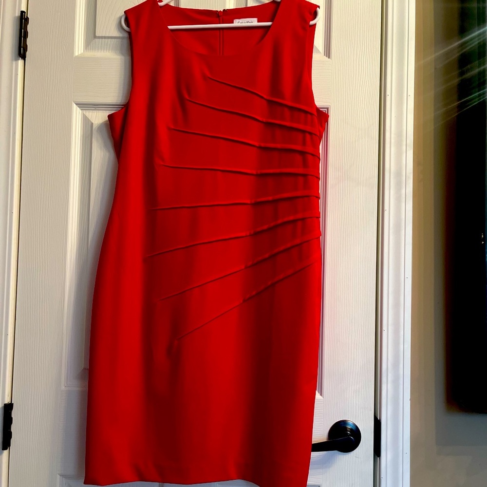 Calvin Klein red sleeveless dress